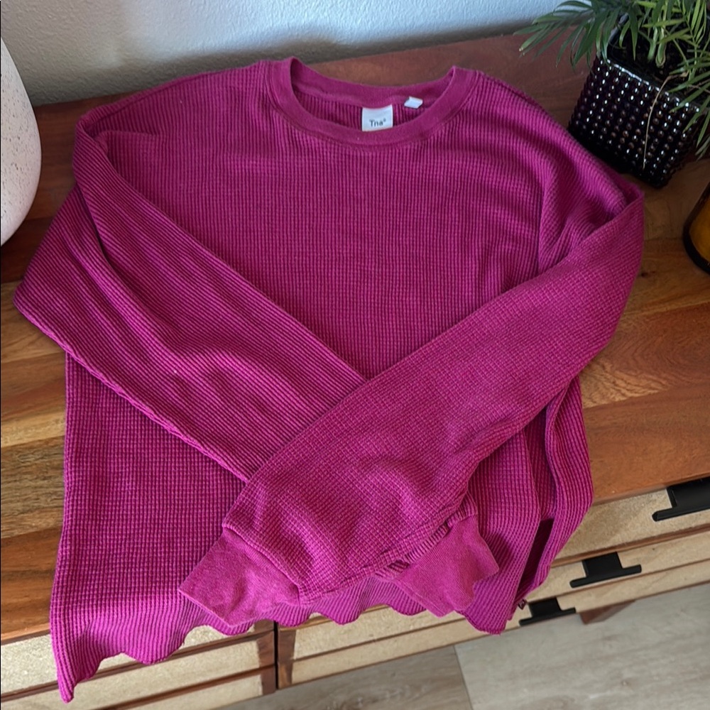 TNA Waffle Sweatshirt Long Sleeve S